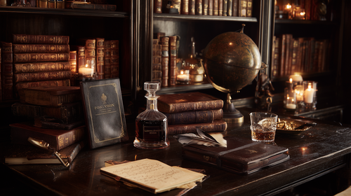 eman3139 dimly lit archival room with mahogany shelves ancient a72af53b 8569 495d 9aab 996c97e9bc17.png