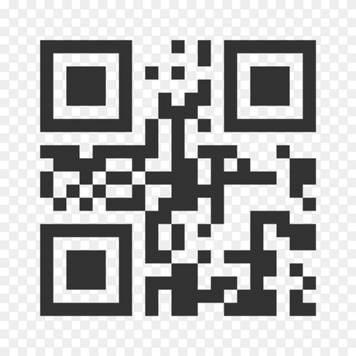 Qr code template to scan by smart phone in flat design on transparent background PNG.png