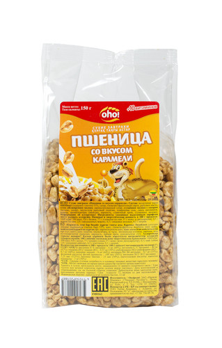 4770149201885 СУХОЙ ЗАВТРАК OHO ПШЕНИЦА С КАРАМЕЛЬЮ 150 Г ПАК.jpg