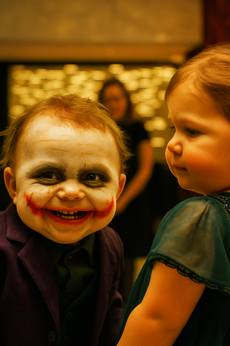 20250619 2200 Baby Joker Party Scene remix 01jy5v8jhyemra4rbpnqvf3r1z.png