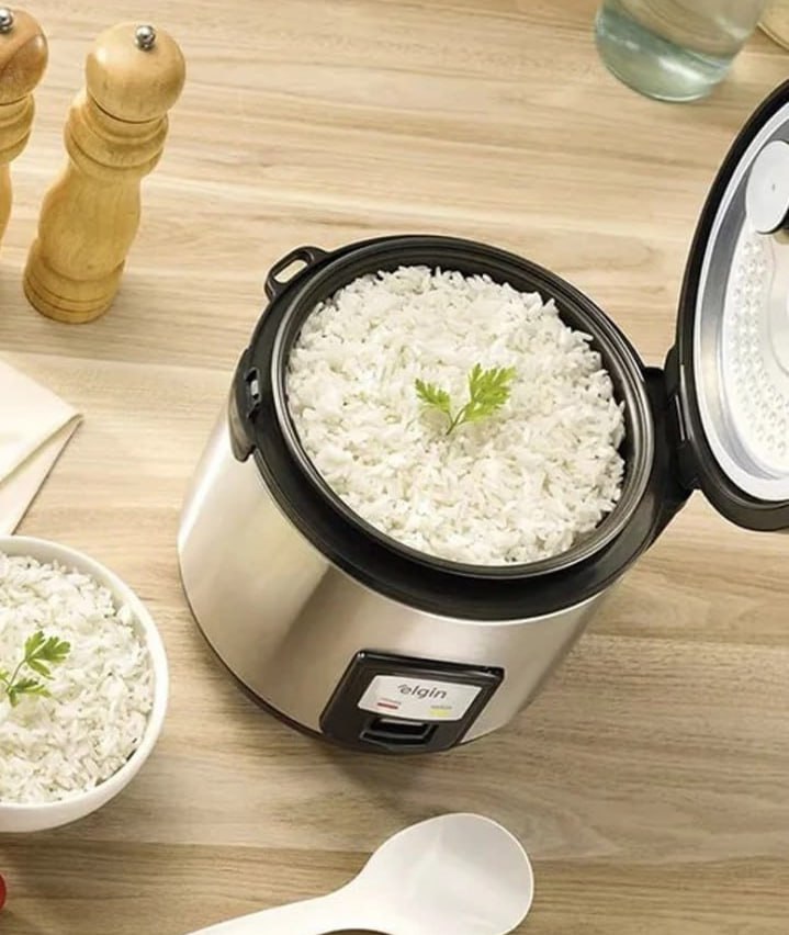 Panela Elétrica De Arroz A Vapor 400w 5 Xícaras Ou 1l Elgin Cor Cinza/Preto