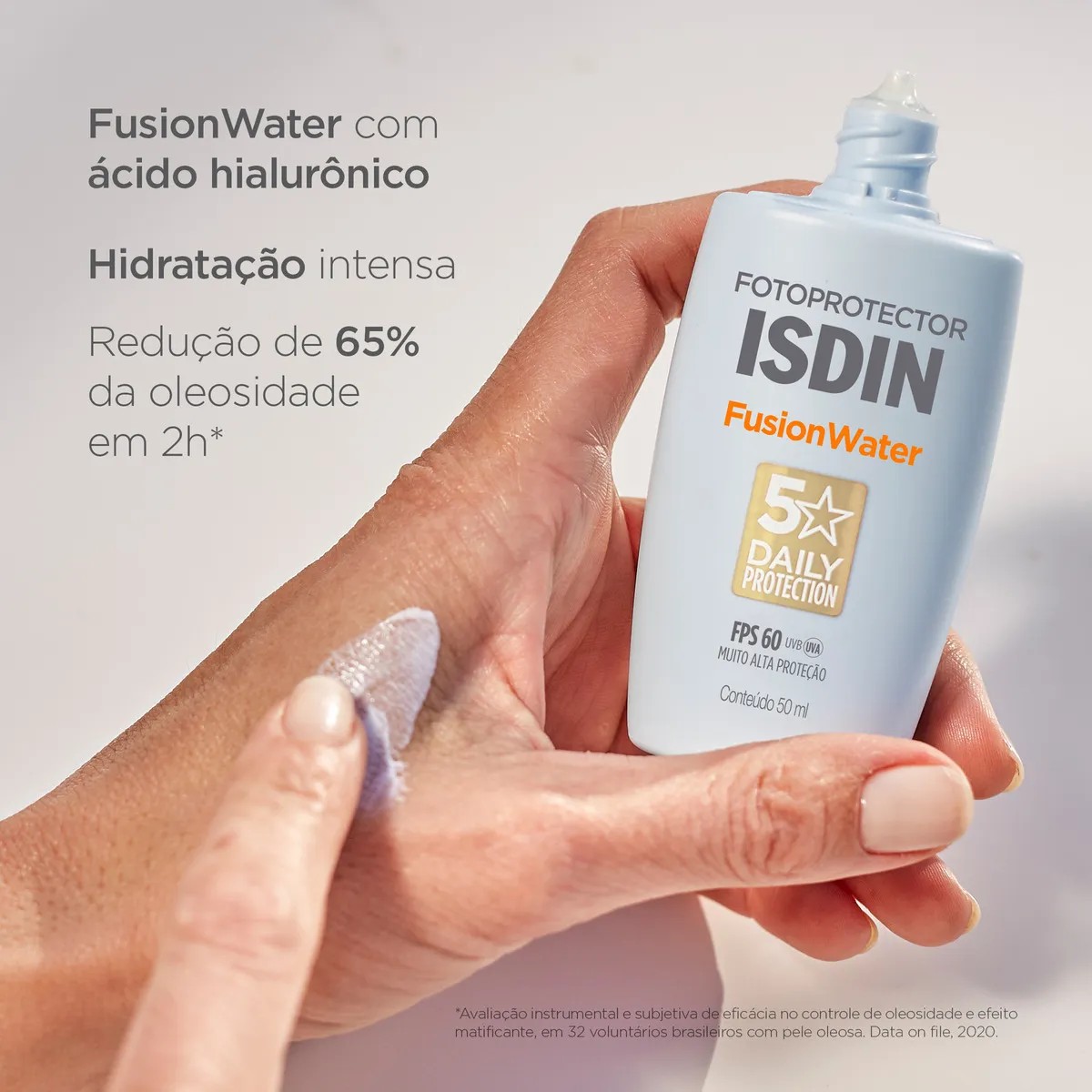 ISDIN Protetor Solar Facial Fusion Water 5 Stars Sem Cor FPS 60ml