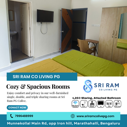 Spacious & cozy rooms at Sri Ram PG Colive Marathahalli..png
