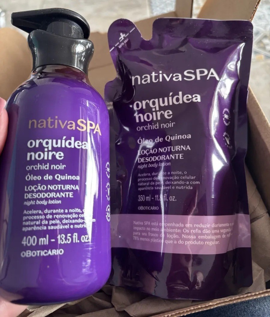 Nativa Spa kit orquidea noire loção corporal 400ml com refil 350ml