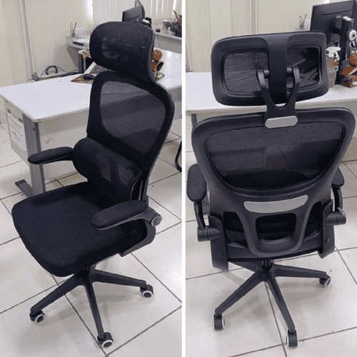 Cadeira Escritório Ergonômica Genebra B500 Luvinco Cor Preto Com Suporte Lombar Estofado Mesh.jpg