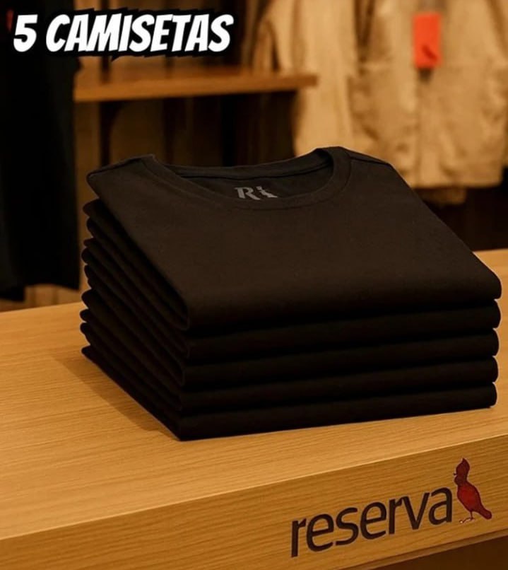 Kit 5 Camisetas Básicas Reserva