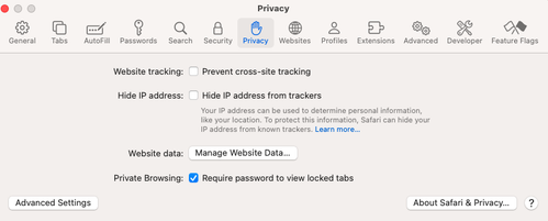 Safari Privacy Settings on Mac