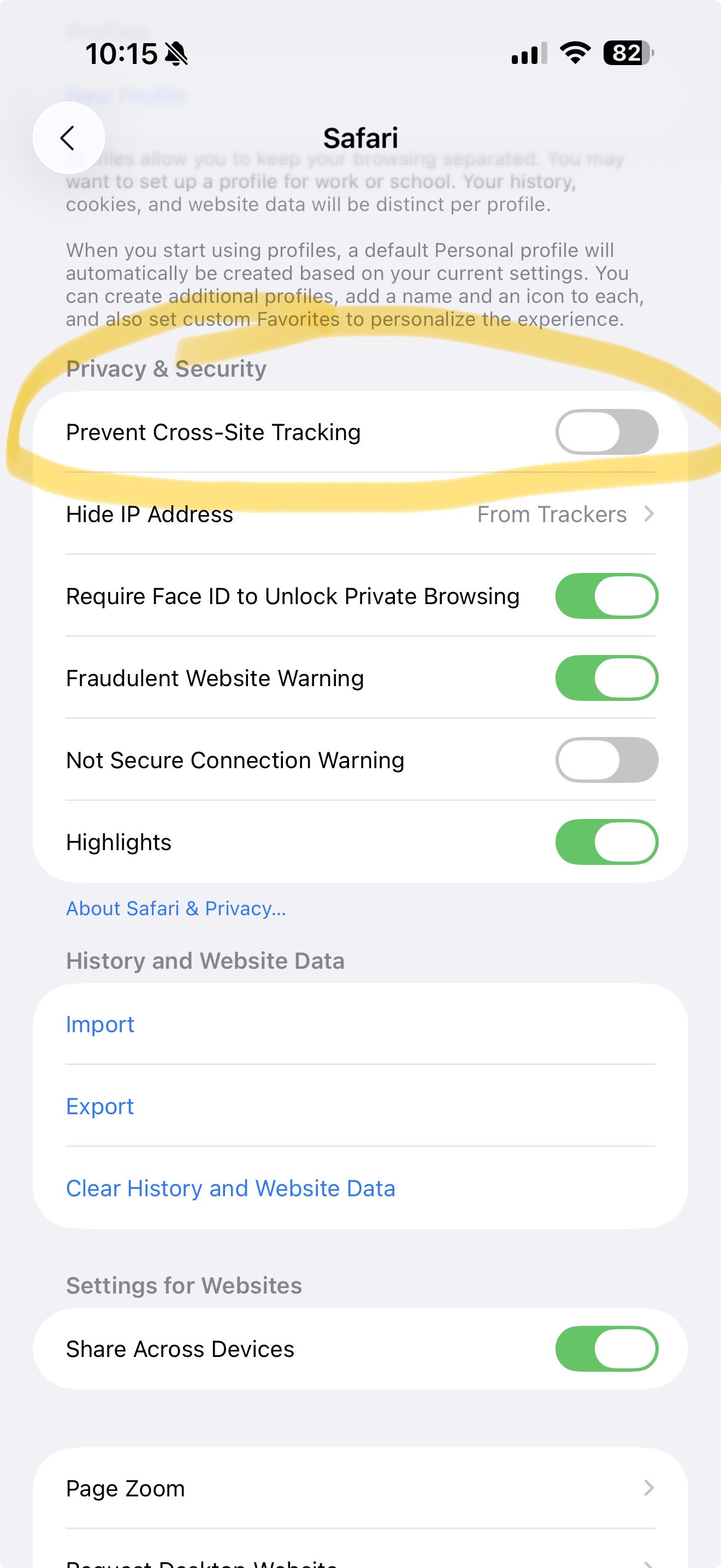 Prevent Cross-Site Tracking