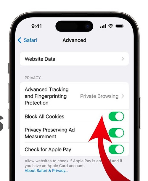 Block All Cookies Setting