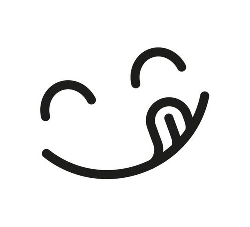 Yummy smile emoji with tongue lick mouth. Delicious tasty food symbol for social network. Yummy and .jpg