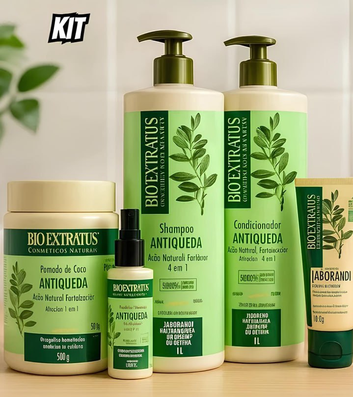 Kit Antiqueda Jaborandi 5 Produtos Bio Extratus