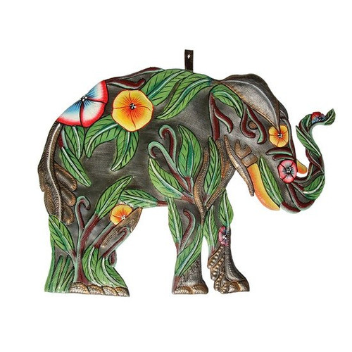 metal drum art hibiscus elephant painted 1.jpg