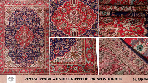 VINTAGE TABRIZ HAND KNOTTEDPERSIAN WOOL RUG.jpg