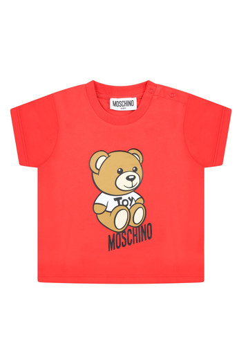 moschino baby t shirt rossa per neonato con teddy bear e logo nero a.jpg