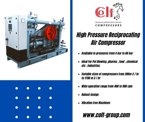 Oil content in air leads to Contamination of the compressed air system or the final Product. High Pressure Reciprocationg Air Compressor are free from oil particles thereby increasing the life of Line Equipment, Efficient and wear-resistant packing rings isolate oil to the first compartment of the distance piece. For more info visit: 
https://www.colt-group.com/high-pressure-reciprocating-compressors.php