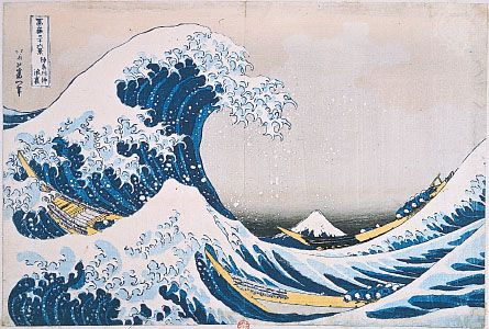 Kanagawa Wave woodblock colour print series part.1