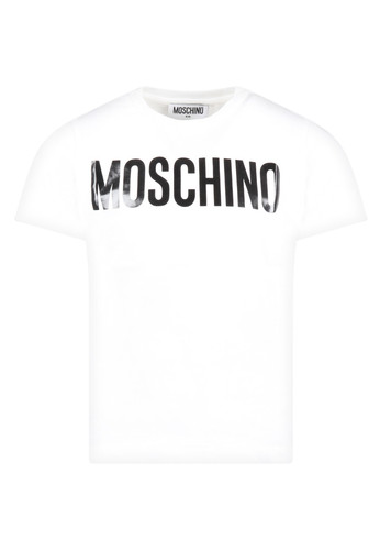 moschino kids t shirt bianca per bambino con logo nero a.jpg