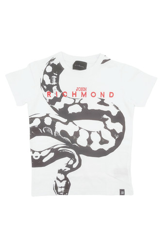 john richmond kids t shirt bianca stampa serpente bambino a.jpg