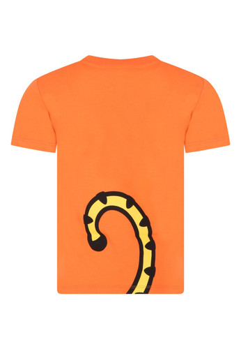 kenzo kids t shirt arancione per bambino con stampa tigre e coda logo b.jpg