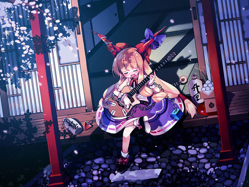 ANIME PICTURES.NET 50016 1024x768 touhou ibuki+suika blush night girl guitar.jpg