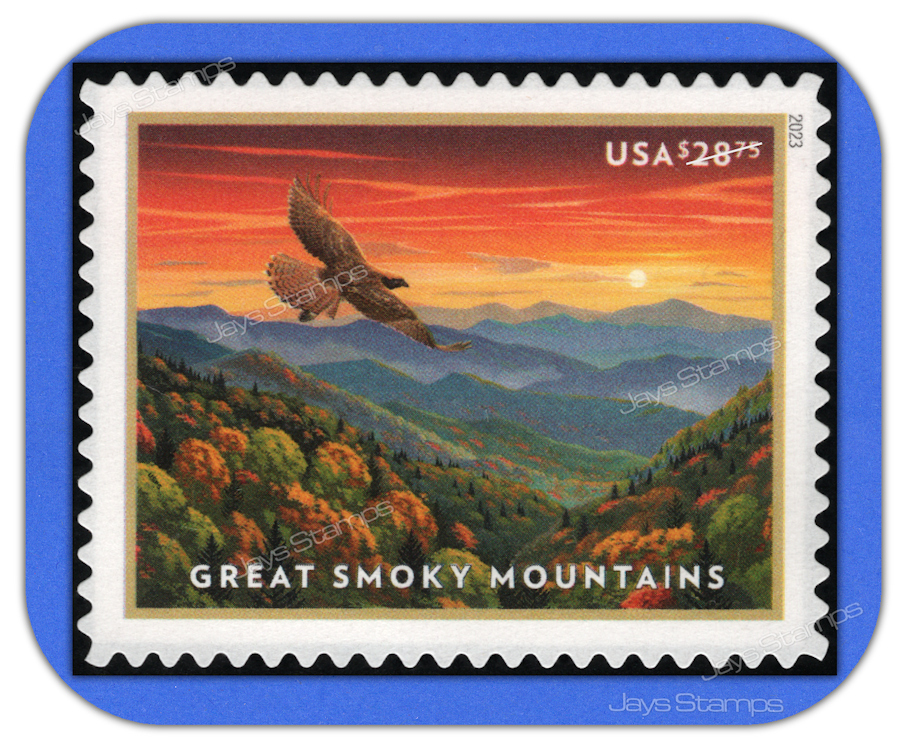 2023 GREAT SMOKY MOUNTAINS Express Mail MINT-GENUINE Stamp Mounted & Album Ready