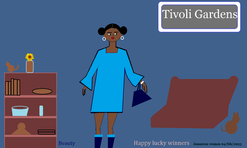 jamaican woman bell sleeve dress 7.png