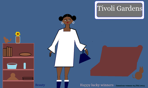 jamaican woman bell sleeve dress.png