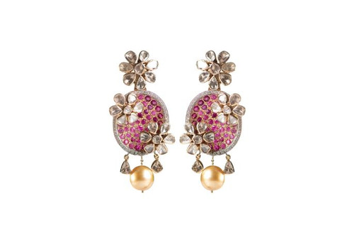 Ruby Gold Uncut Diamond Earrings.jpg