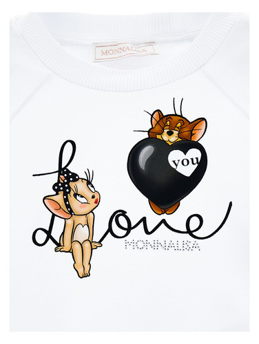 monnalisa kids felpa bianca con volant topolina bambina 19A609 c.jpg