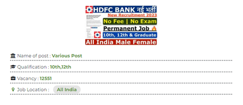 HDFC Bank Various Post Recruitment 2023 govtsarkarivacancy.png