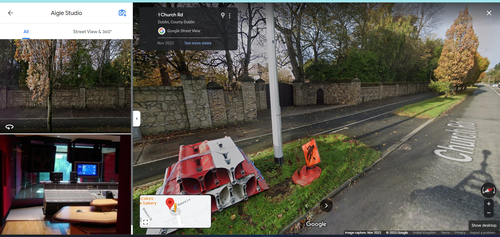 Outside Aigle Studio in Ireland (November 2022) with 'under construction' sign.png