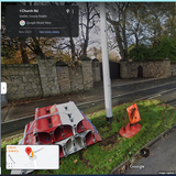 Outside Aigle Studio in Ireland (November 2022) with 'under construction' sign