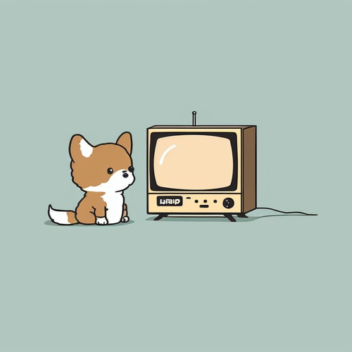 DoCtEuR3805 FRENCH QC simple cute dog mascot listenning a movi 4daa1f55 32aa 4680 8c14 21a303694428.png
