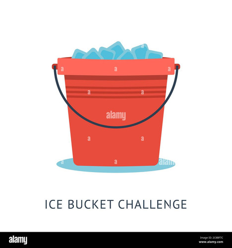 flat vector illustration of bucket with ice cold water als ice bucket challenge concept 2C8BF7C