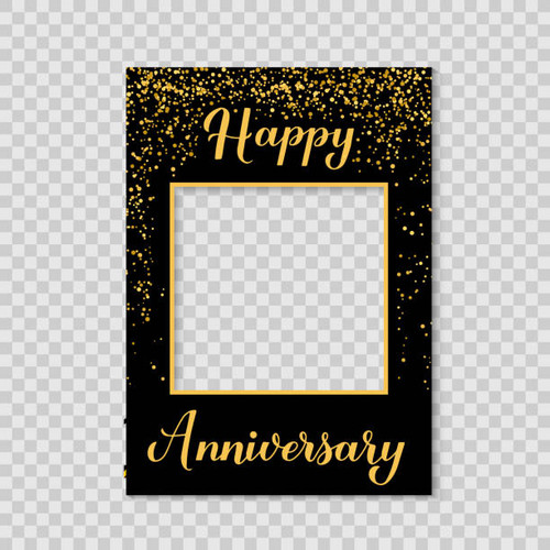 Happy Anniversary photo booth frame on a transparent background. Birthday or wedding anniversary par.jpg