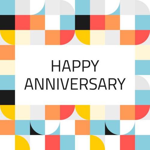 Happy Anniversary greeting card. Simple geometric vector Nordic style design..jpg