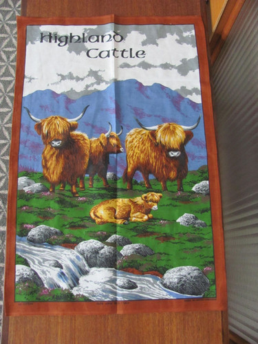 glen appin cotton highland cattle tea towel brand new 3112 p.jpg