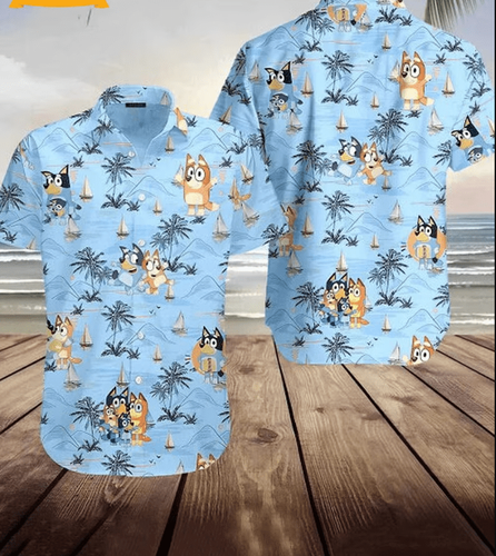 Bluey Hawaiian Shirt, Bluey Hawaiian Dad Life Family Shirt, Fathers Gift Shirt, Bluey Family Shirt, .png