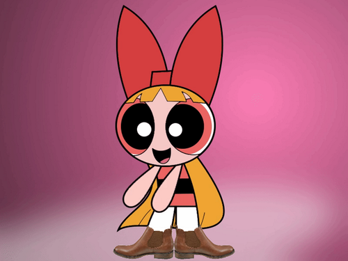 Blossom with her brown booties.png