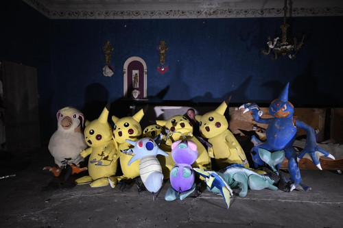 I explored an old abandoned theatre and the lobby was full of life sized Pokemon characters