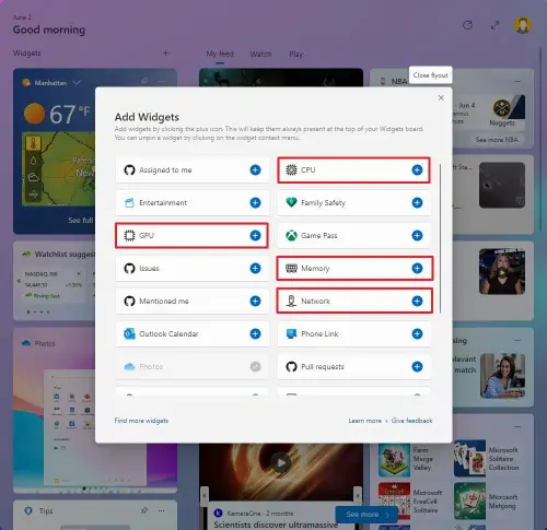 add gpu cpu ram windgets windows 11.webp