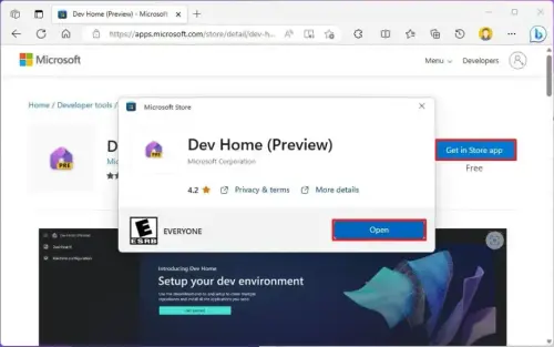 install dev home app windows 11.webp