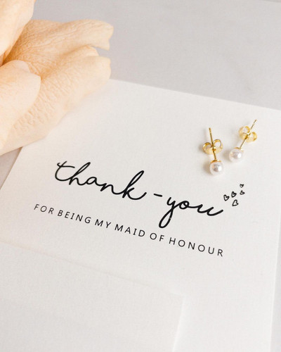 @lovassion Thank you for being my Maid of Honor 3mm gold pearl stud ea.jpg
