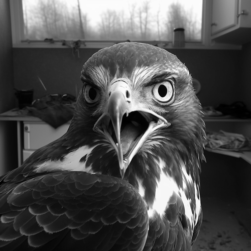 Zuzka Kubal angry buzzard in the kitchen black and white b05e7902 53c6 4537 b74d cb7a148c9f1a.png