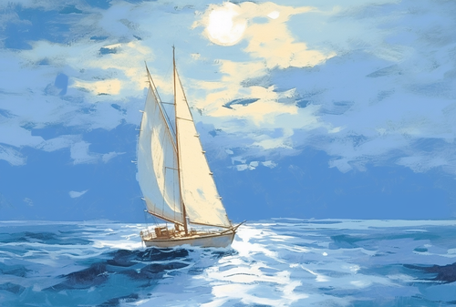 mhoydich windblown sailboat with moon in the style of light sky 138e208b d2f4 4129 870f 8ce112ef7b3f.png