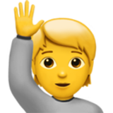 person raising hand