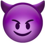smiling face with horns