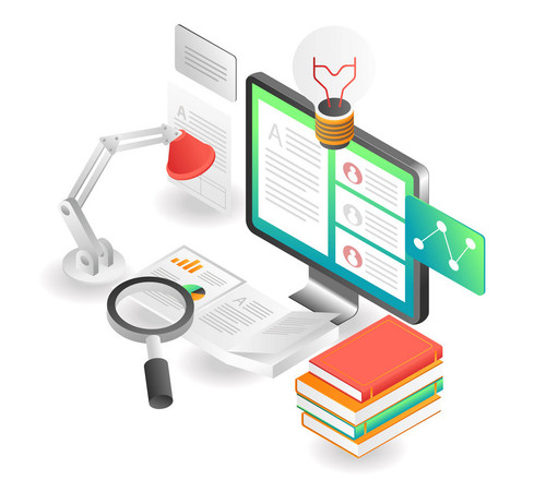 flat isometric concept study online with computer vector 44272615.jpg