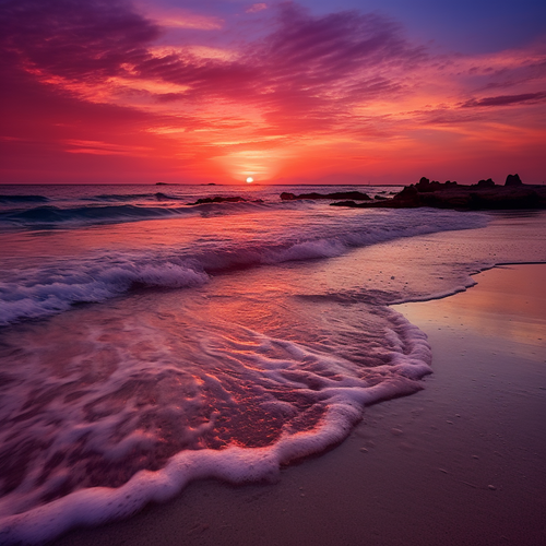chowmeins A calming picturesque sunset over a serene beach. 37893fc9 05dc 4cfc 9e9b eed0fa0c9f5f.png
