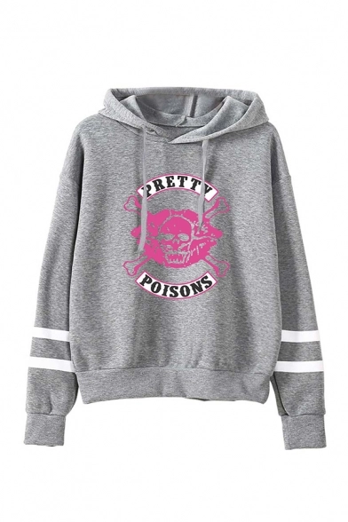 cool skull letter pretty poisons printed striped long sleeve drawstring hoodie 1573006732645.webp